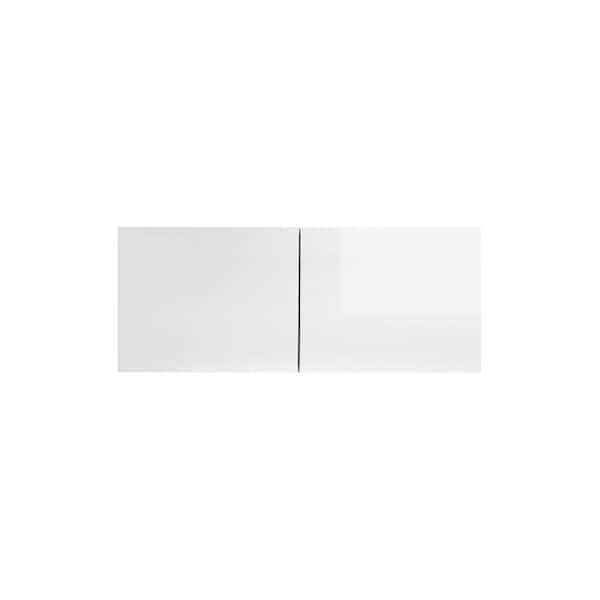 LIFEART CABINETRY Valencia Assembled 30 in. W x 12 in. D x 18 in. H in Gloss White Plywood Assembled Wall Kitchen Cabinet