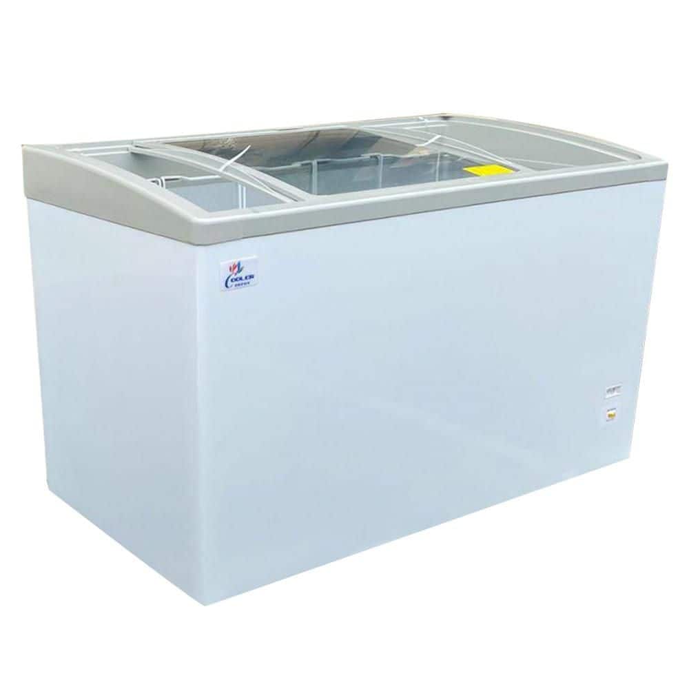 50 in. W 14 cu.ft. NSF Manual Defrost Commercial Glass Top Display Chest Freezer in White