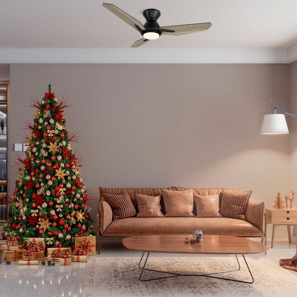 Tilbury 44 in. Integrated LED Indoor/Outdoor Black Smart Ceiling Fan with Light and Remote, Works with Alexa/Google Home