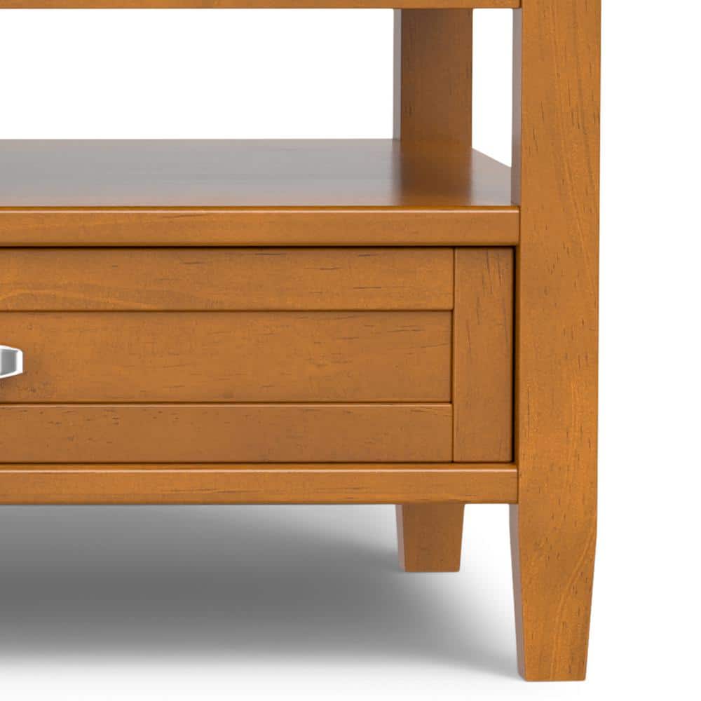 Light Golden Brown Solid Wood Lift-Top Coffee Table with Storage