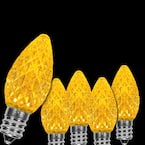 OptiCore 24 ft. 25-Light LED Gold Faceted C7 String Light Set