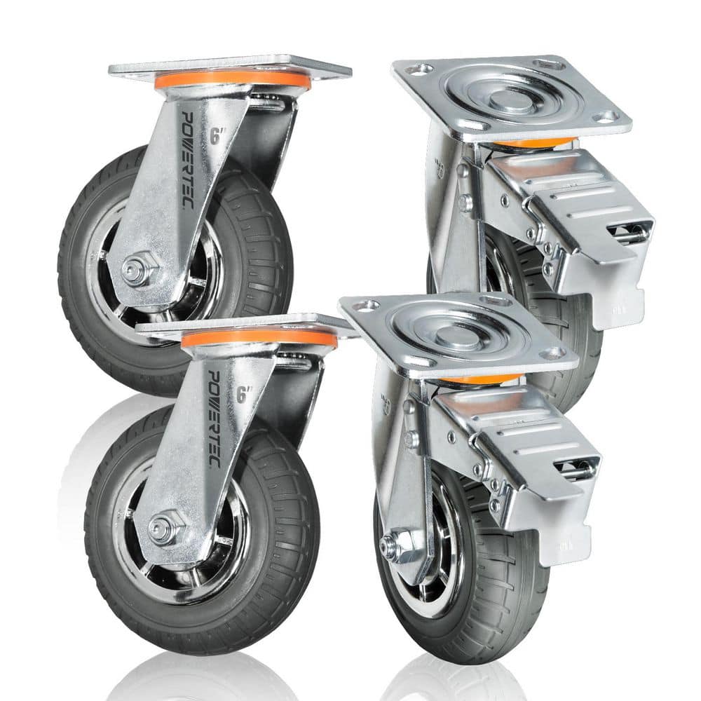 6 in. Heavy Duty Caster Wheels (4-Pack), 2 with Dual Lock, All-Terrain Non-Pneumatic Tires, 117 6 lbs. Capacity price history on PriceWatchPro