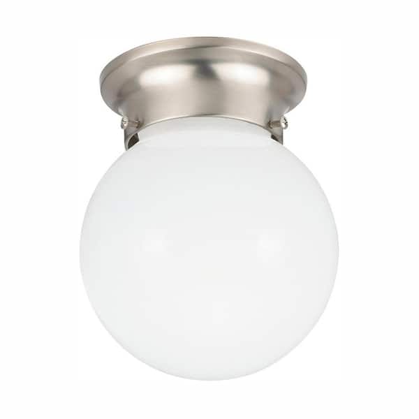 Generation Lighting Tomkin 1-Light Brushed Nickel Flush Mount with LED Bulb