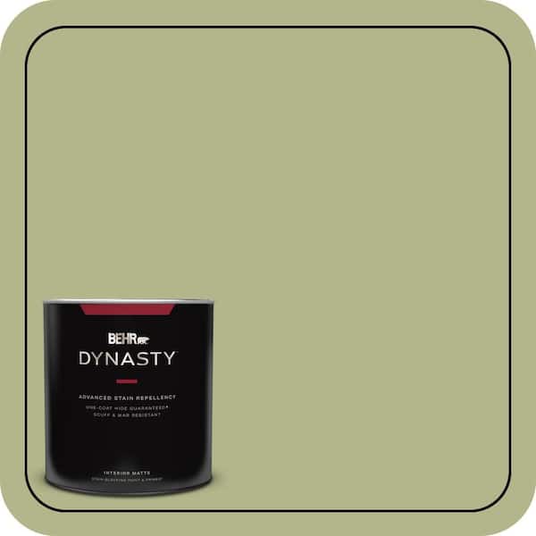 BEHR DYNASTY 1 qt. #M350-4 Sweet Grass One-Coat Hide Matte Interior Stain-Blocking Paint and Primer