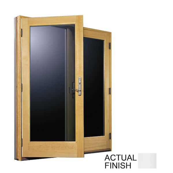 Andersen 71-1/4 in. x 79-1/2 in. 400 Series White Universal Frenchwood Passive/Active Inswing Hinged Patio Door with Pine Int