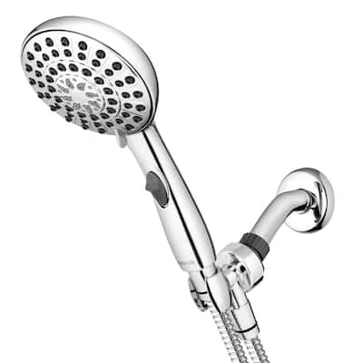 Easy Reach+ 6-Spray Wall Mount Handheld Shower Head with 8ft Hose and Flow Control 1.8 GPM in Chrome
