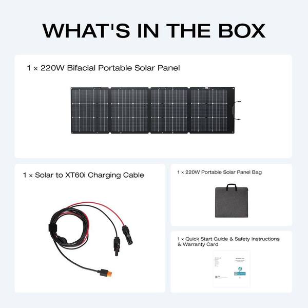 Vrbgify 220W Portable Solar Panel with Adjustable Kickstand, IP68