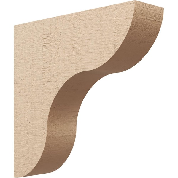 Ekena Millwork Thin Series 1 6 in. x 24 in. x 24 in. Carmel Rough Cedar Woodgrain Timberthane Polyurethane Corbel in Primed Tan