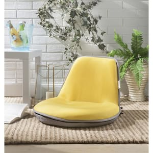 Quickchair Yellow/Grey Mesh Folding Floor Chair for Indoor/Outdoor
