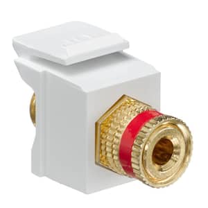 QuickPort Binding Post Connector with Red Stripe, White