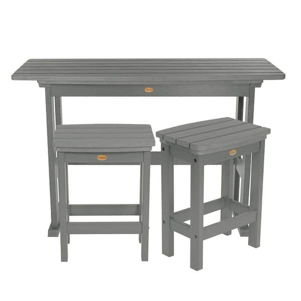 Lehigh Coastal Teak 3-Piece Plastic Rectangular Counter Height Outdoor Dining Set