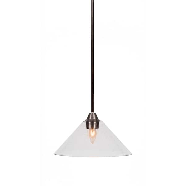 Unbranded Madison 100-Watt 1-Light Brushed Nickel Bowl Mini Pendant Light with Glass Shade