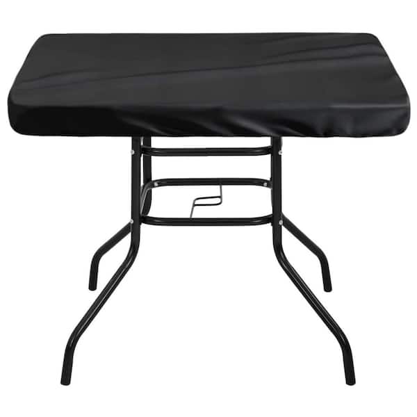 32" W x 32" D x 4" H Black Square Outdoor Table Cover