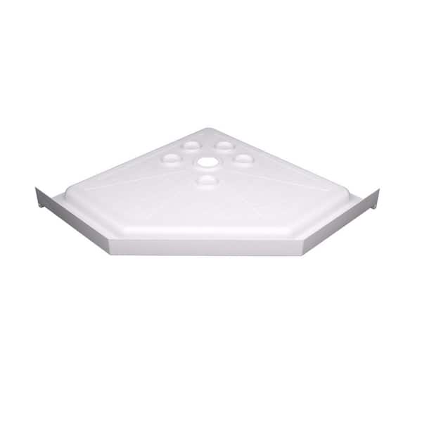 36 in. L x 36 in. W x 3.5 in. H Corner Shower Pan Base with Center Drain