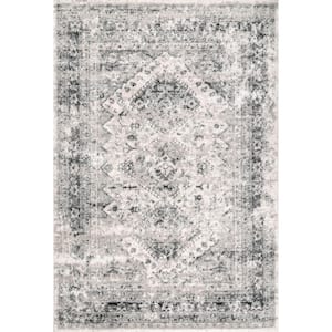 Shaunte Faded Vintage 7 ft. x 9 ft. Silver Area Rug