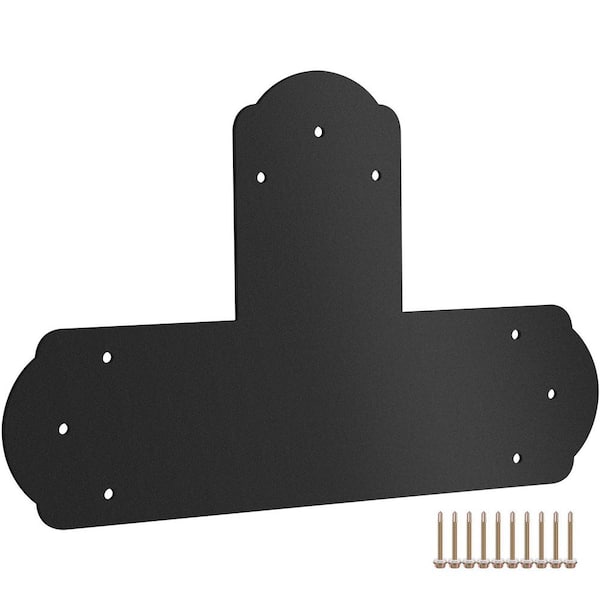 SVOPES T Bracket, 6 in. x 6 in., 8 PCS Black Powder-coated T Mending Plate, 16 Gauge Steel T-shaped Tie Flat Connector