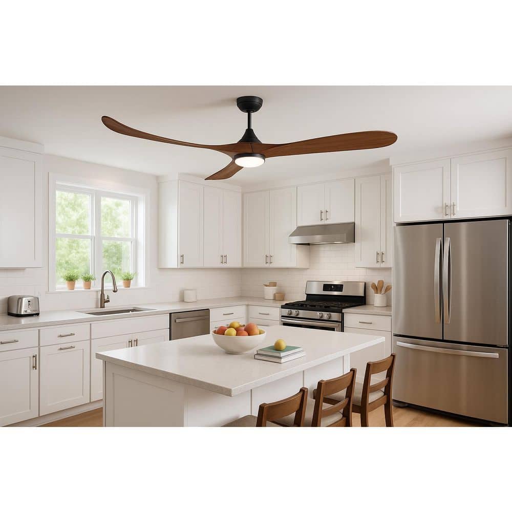 Swell Illuminated 72.0 in. Matte Black Down Rod Mount Indoor/Outdoor Integrated LED Ceiling Fan with Remote Control price history on PriceWatchPro