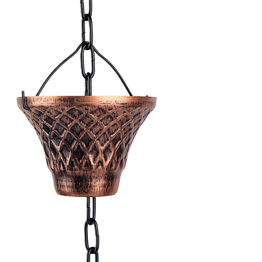 8.5 ft. Rain Chains for Gutters Outside, Copper Rain Catcher Chain with 12 Cups Decorative Replacement, Easy to Install price history on PriceWatchPro
