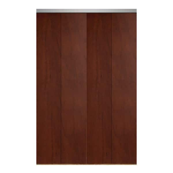 Impact Plus 48 In X 96 In Smooth Flush Cherry Solid Core Mdf Interior Closet Bi Fold Door With