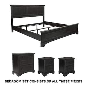 Farmhouse Basics 4-Piece Black King Bedroom Set