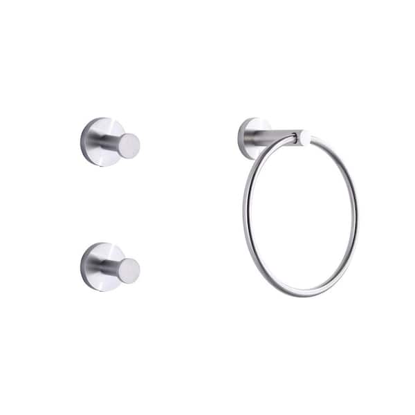 ALEASHA 3 -Piece Bath Hardware Set with Mounting Hardware in Brushed Nickel