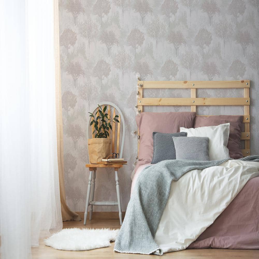 Birch Mauve Matte Removable Paste the Wall Wallpaper