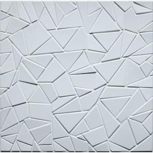Falkirk Ross 2/25 in. x 19.7 in. x 19.7 in. White PVC Broken Tile 3D Decorative Wall Panel 10-Pack