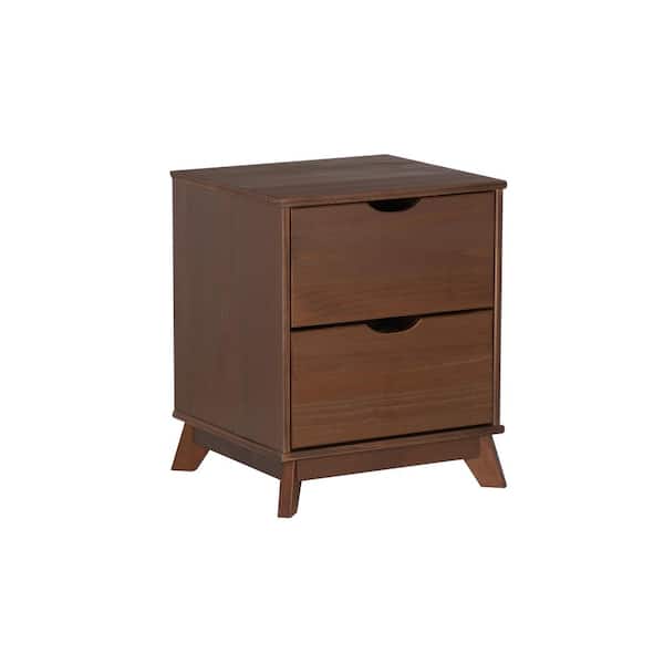 Linon Home Decor Pheba Walnut 2-Drawer Nightstand