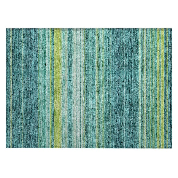 Chantille Machine Washable Indoor/Outdoor Abstract ACN979 Teal 1 ft. 8 in. x 2 ft. 6 in. Area Rug