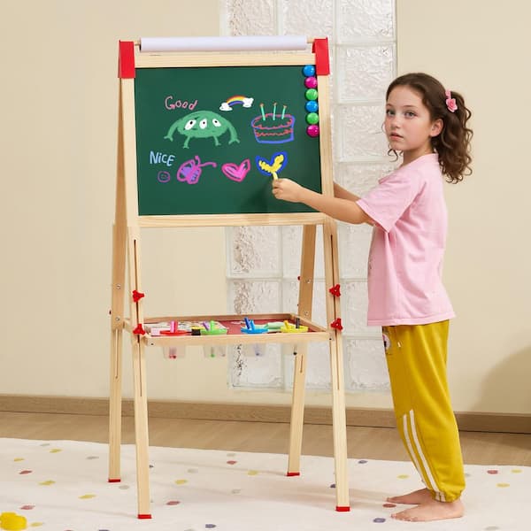 Children's on sale desktop easel three-in-one art center with whiteboard, blackboard