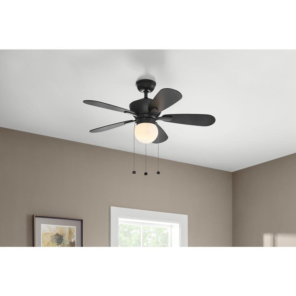 Loomis 44 in. LED Indoor Matte Black Ceiling Fan with Light and Star Projecting Uplight Included price history on PriceWatchPro
