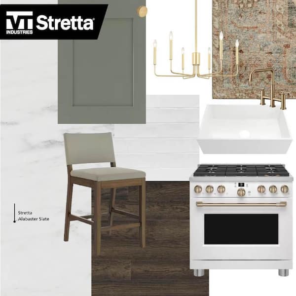 STRETTA 4 ft. Straight Laminate Countertop in Matte Alabaster