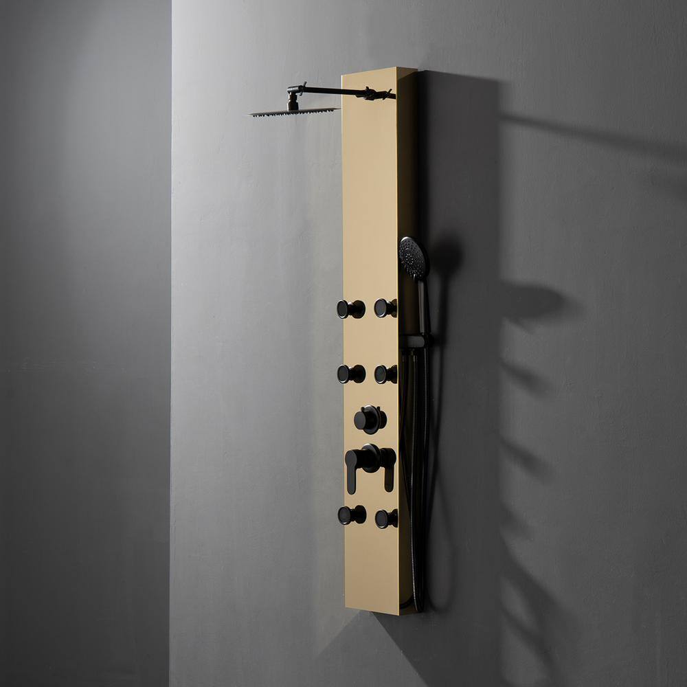 Black Gold 60.55'' Shower Panel with Adjustable Shower Head