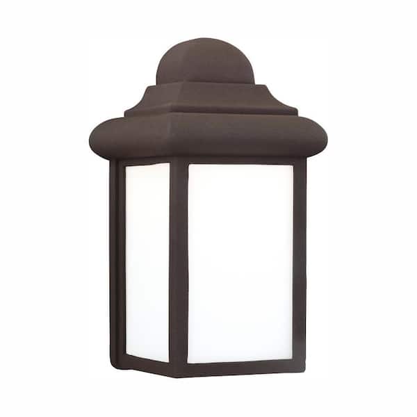 Generation Lighting Mullberry Hill 1-Light Bronze Outdoor 8.75 in. Wall Lantern Sconce with LED Bulb