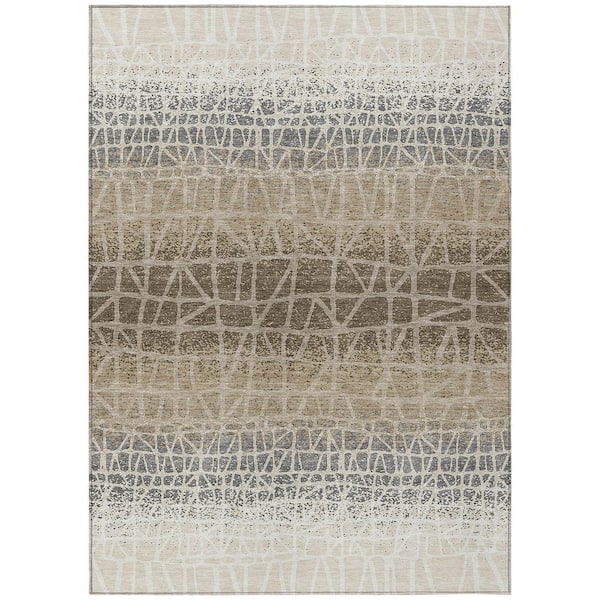 Chantille Machine Washable Indoor/Outdoor Abstract ACN2404 Ivory 9 ft. x 12 ft. Area Rug