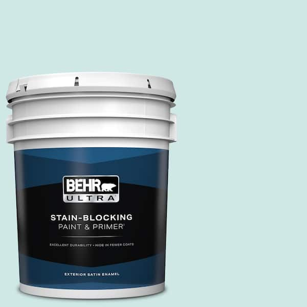 BEHR ULTRA 5 gal. Home Decorators Collection #HDC-WR14-5 Icicle Mint Satin Enamel Exterior Paint & Primer