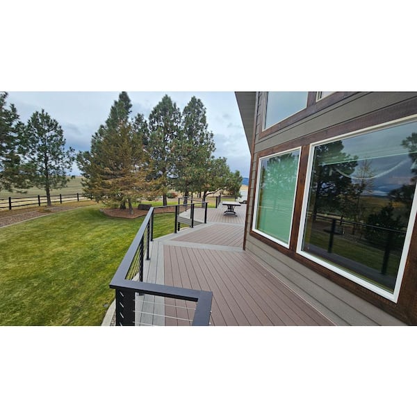 Unbranded - 12 ft. Aluminum Surface Mounted Railing Kit with Stainless Steel Cable for Cable Railing System