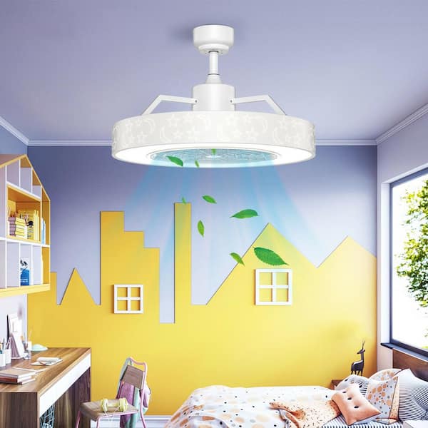 23 in. Indoor White Ceiling Fan with LED Light and Remote Control