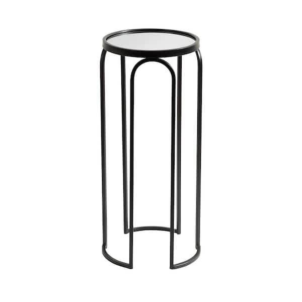 Kate and Laurel Pomeroy 10.25 in. Black Round Metal Glam End Table