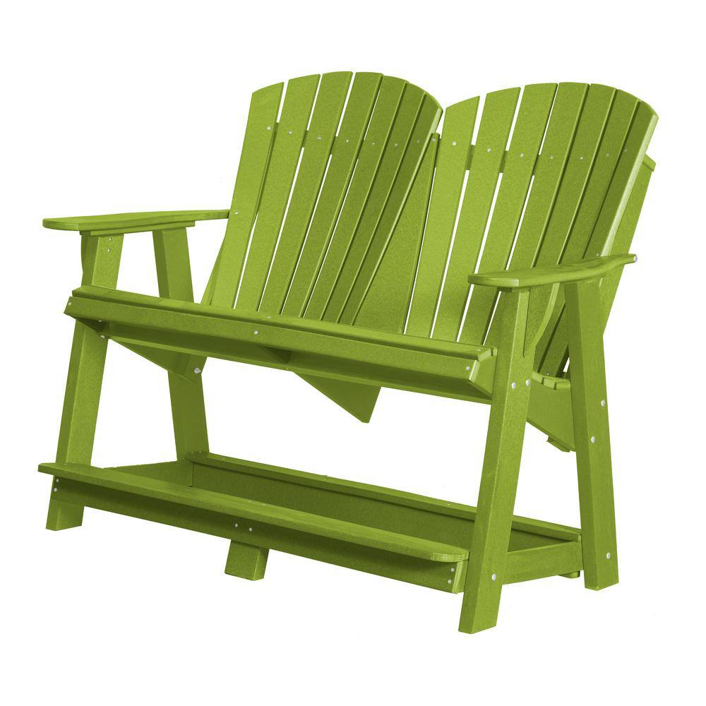 WILDRIDGE Heritage Lime Green Plastic Outdoor Double High Adirondack Chair LCC130TLG The