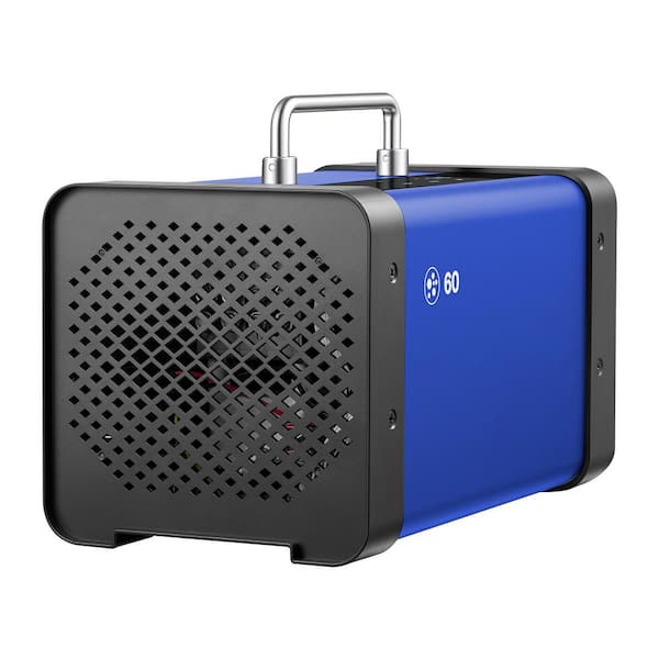 4800 sq. ft. Ion Generator Ozone Generator in Blue with 60000mg/h Output, LCD Touchscreen, 15s Delayed Start, Dual-Hose