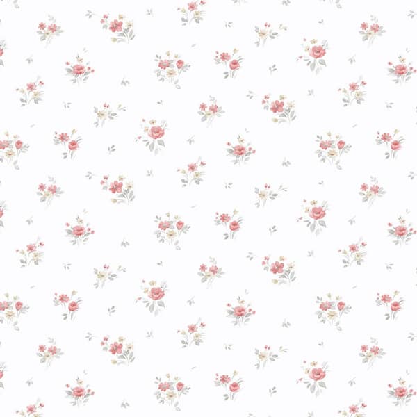 Rainbow Floral in Pink, Gray and Beige