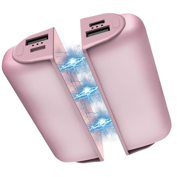 10000 mAh Pink Split-Magnetic Hand Warmers Portable Power Bank (2-Pack)