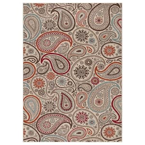 Chester Paisley Ivory 7 ft. x 9 ft. Area Rug