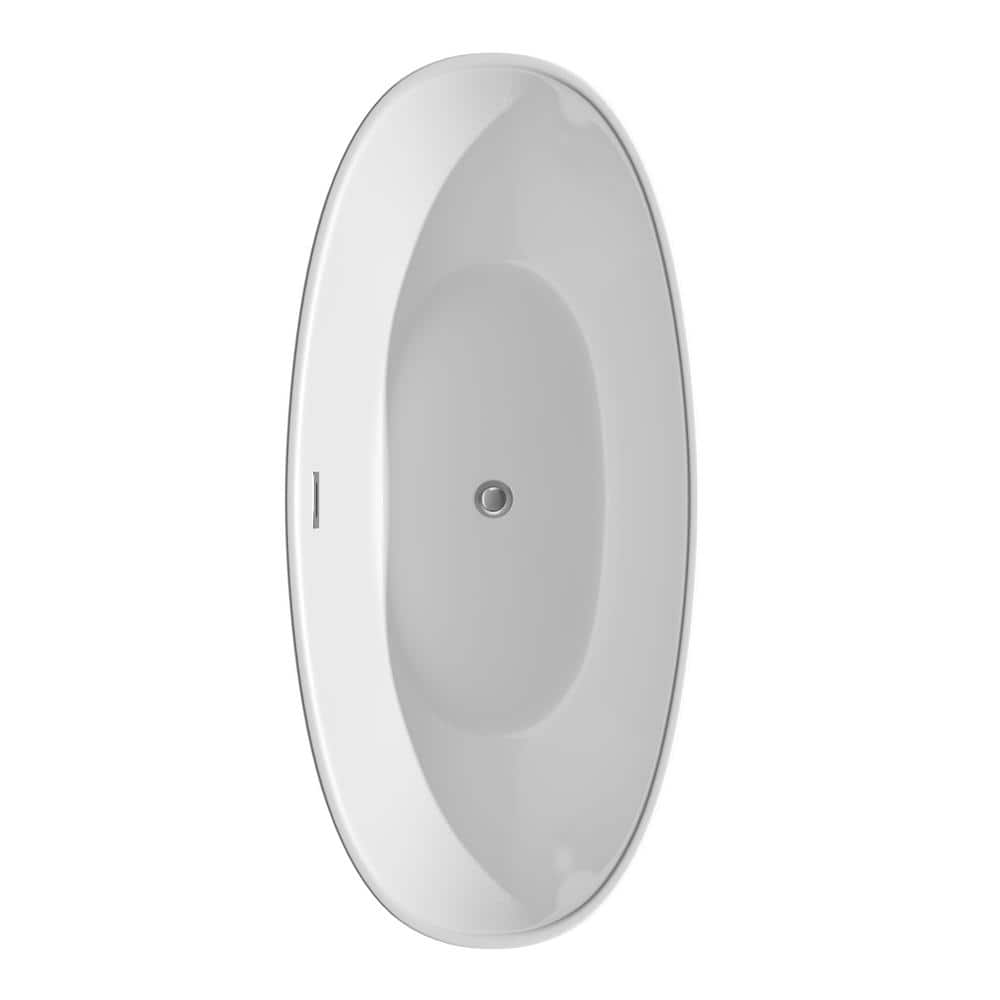 Dorrit 66" White Acrylic Freestanding Soaking Bathtub
