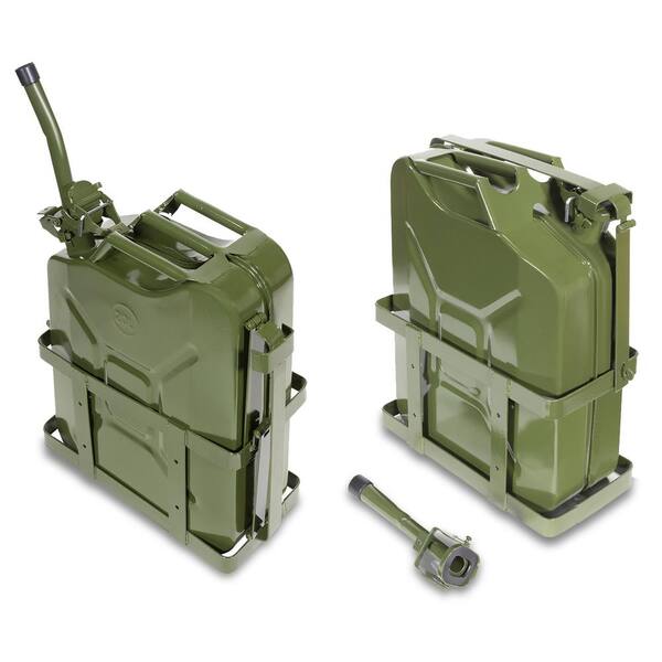 STARK USA 20 l (5 Gal.) Jerry Gasoline Diesel Fuel Tank with Mount (Set of 2)