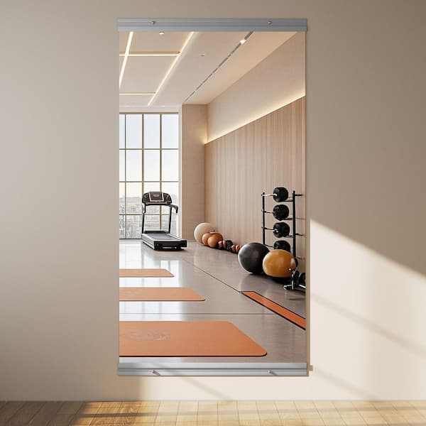 33n. W x 60 in. H Rectangular Frameless Home Gym Full length Mirror Yoga Wall Mirror