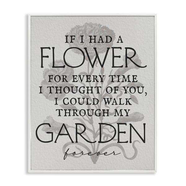 Romantic Garden Phrase by Daphne Polselli White Framed Nature Giclee Art Print 14 in. x 11 in.