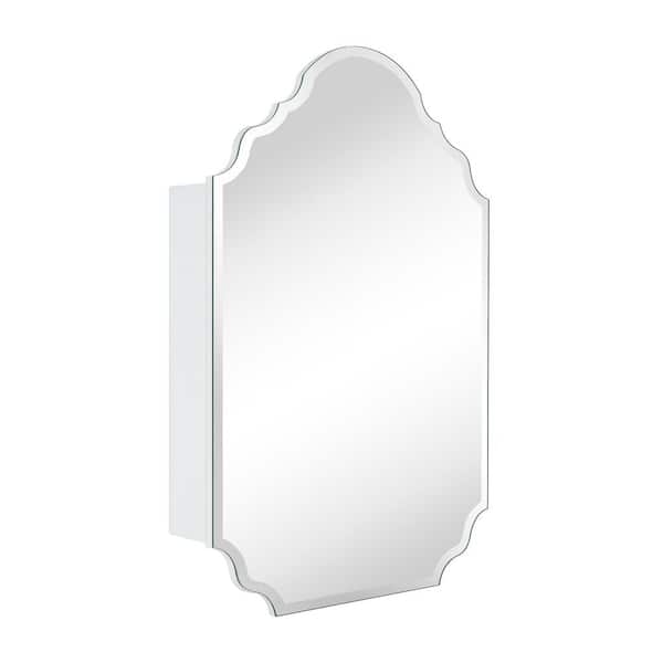 TEHOME Tomace 20 in. W x 30 in. H Novelty/Specialty Irregular Arched Metal Beveled Frameless Medicine Cabinet with Mirror