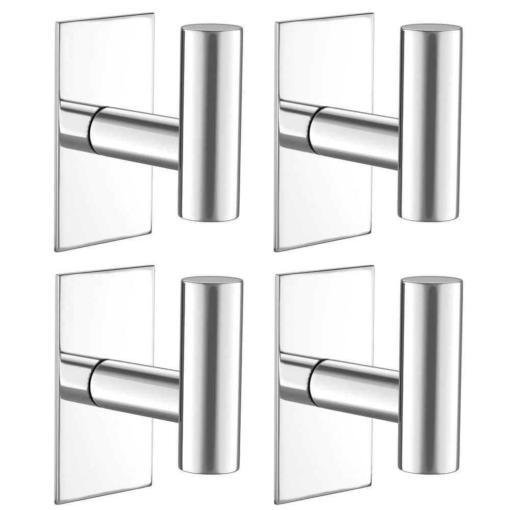 4-Pack J-Towel Hooks in Chrome, Heavy Duty Sticky Holder, Waterproof Towel Hooks for Hanging Coat, Clothes price history on PriceWatchPro
